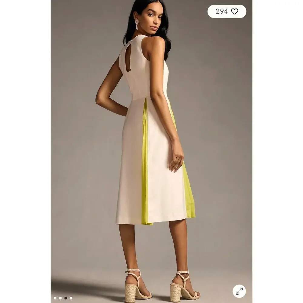NWT❤️Anthro Maeve Sleeveless Pleated Dress sz12 - Picture 6 of 10